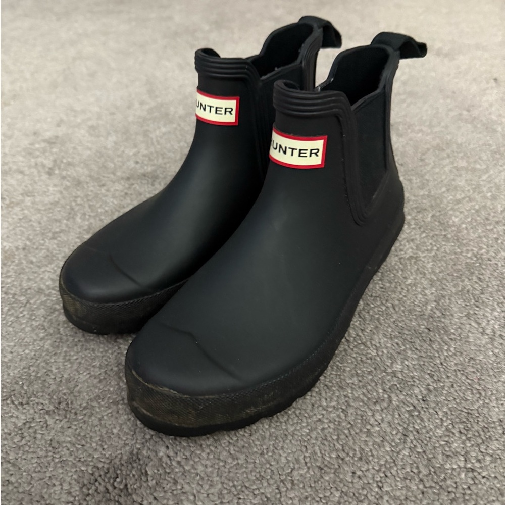 Hunter Black Ankle Winter Boots